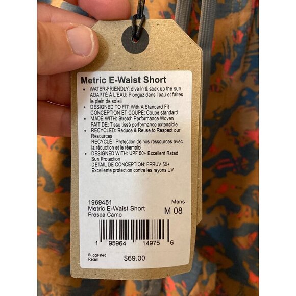 PrAna Metric E-Waist Zip Swim Trunks Medium Fresca Camo 8” inseam 30” waist - Picture 3 of 5